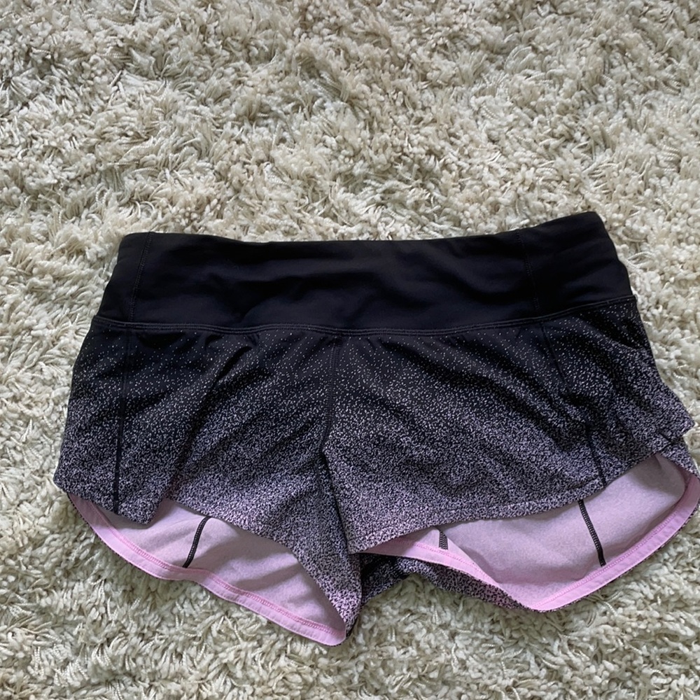 COPY - Pink and black lululemon speed up shorts